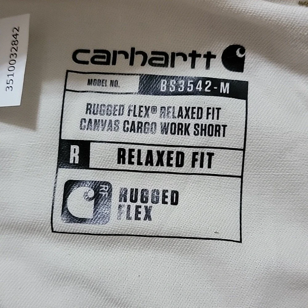 Carhartt Rugged Flex Relaxed Fit Canvas Cargo Work Shorts Tan BS3542-M Mens 40